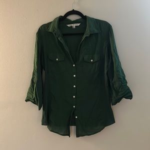 Max Studio Breezy Button Up Green XL